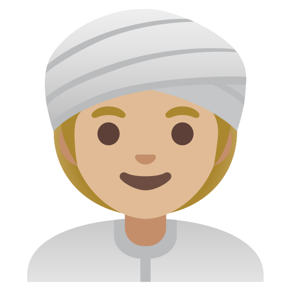 Emoji U1f473 1f3fc 200d 2640