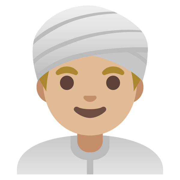 Emoji U1f473 1f3fc 200d 2642