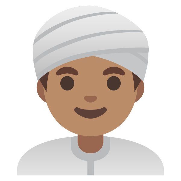 Emoji U1f473 1f3fd 200d 2642
