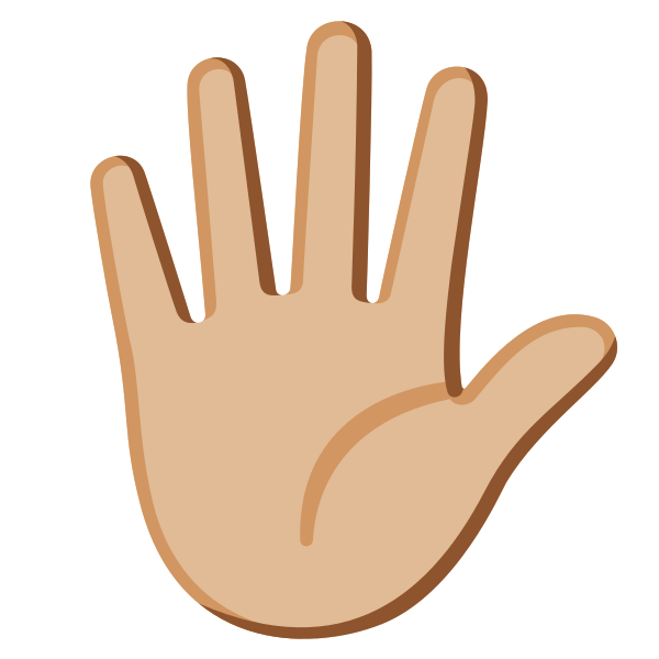 Emoji U1f590 1f3fc