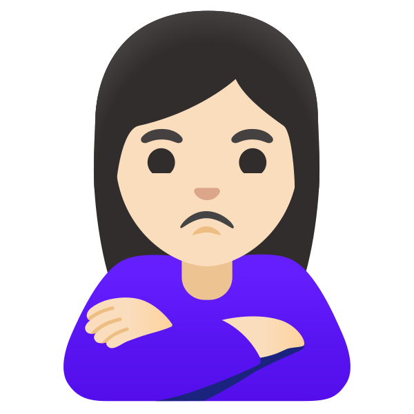 Emoji U1f64e 1f3fb 200d 2640