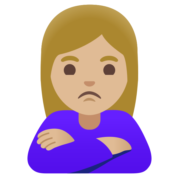 Emoji U1f64e 1f3fc 200d 2640