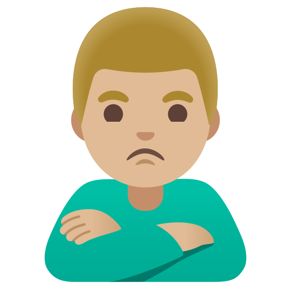 Emoji U1f64e 1f3fc 200d 2642