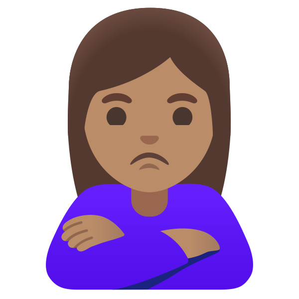 Emoji U1f64e 1f3fd 200d 2640