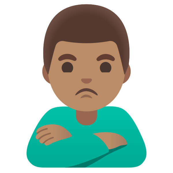 Emoji U1f64e 1f3fd 200d 2642