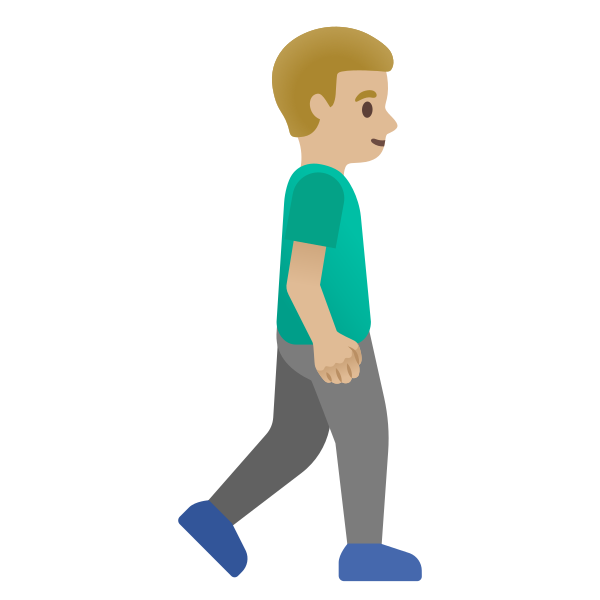 Emoji U1f6b6 1f3fc 200d 2642 200d 27a1