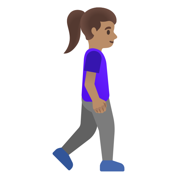 Emoji U1f6b6 1f3fd 200d 2640 200d 27a1