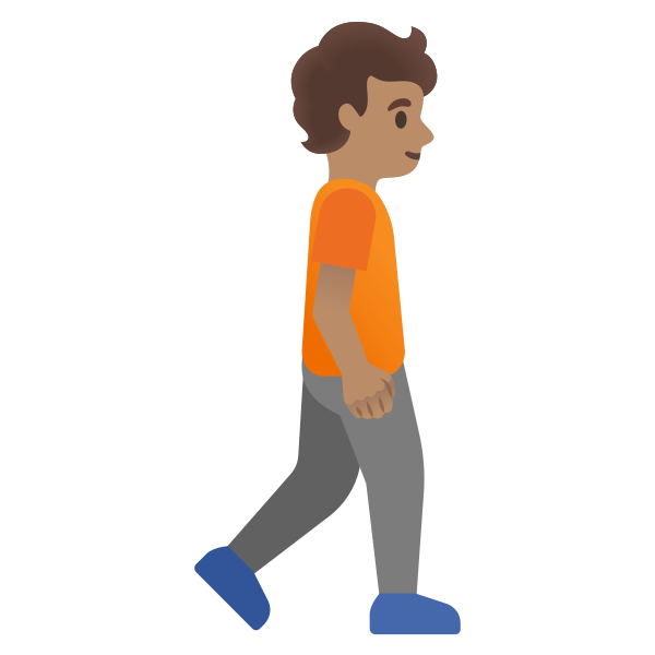 Emoji U1f6b6 1f3fd 200d 27a1
