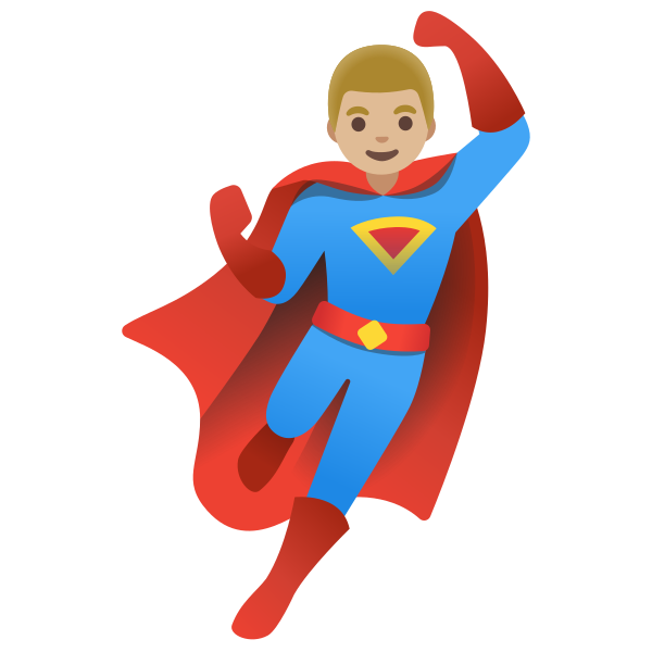 Emoji U1f9b8 1f3fc 200d 2642