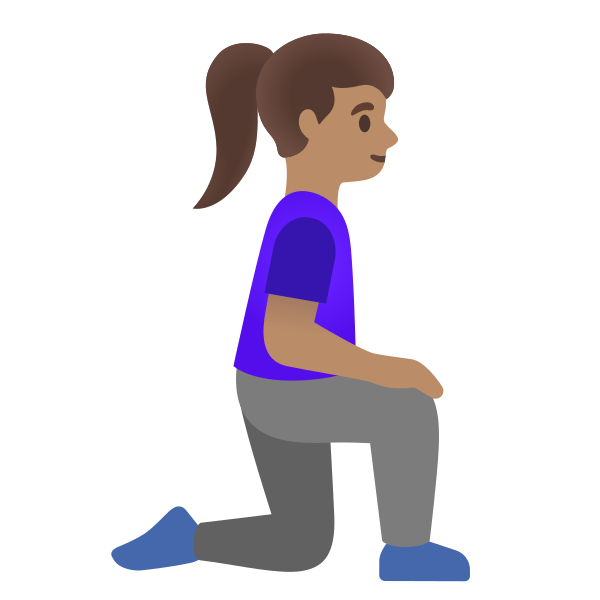 Emoji U1f9ce 1f3fd 200d 2640 200d 27a1