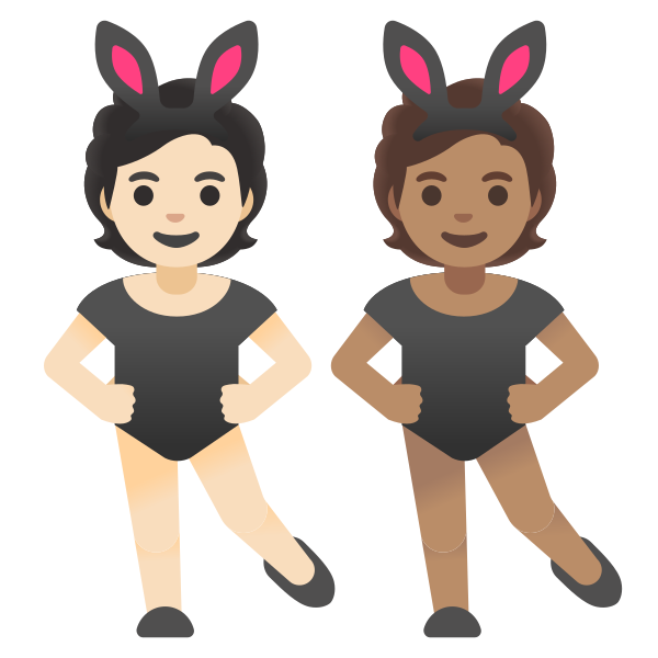 Emoji U1f9d1 1f3fb 200d 1f430 200d 1f9d1 1f3fd