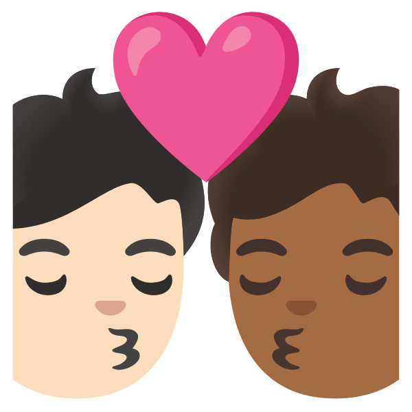Emoji U1f9d1 1f3fb 200d 2764 200d 1f48b 200d 1f9d1 1f3fe