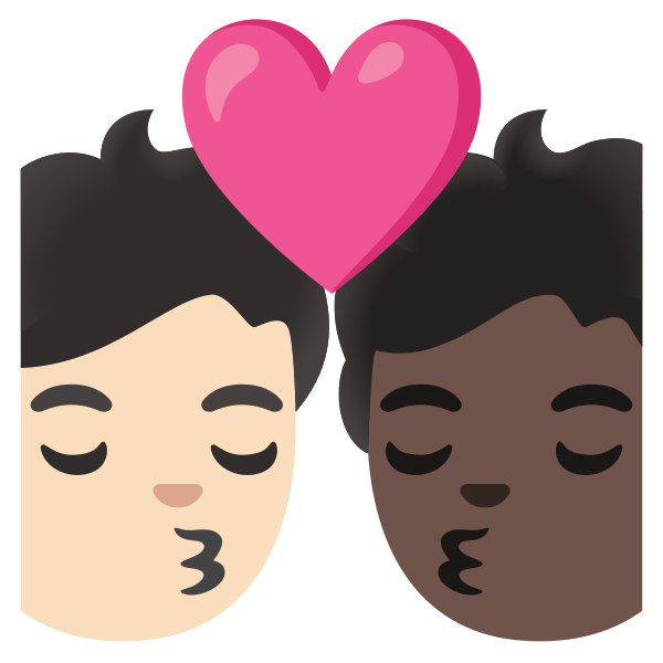 Emoji U1f9d1 1f3fb 200d 2764 200d 1f48b 200d 1f9d1 1f3ff