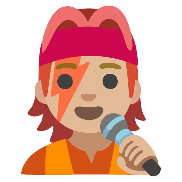 Emoji U1f9d1 1f3fc 200d 1f3a4