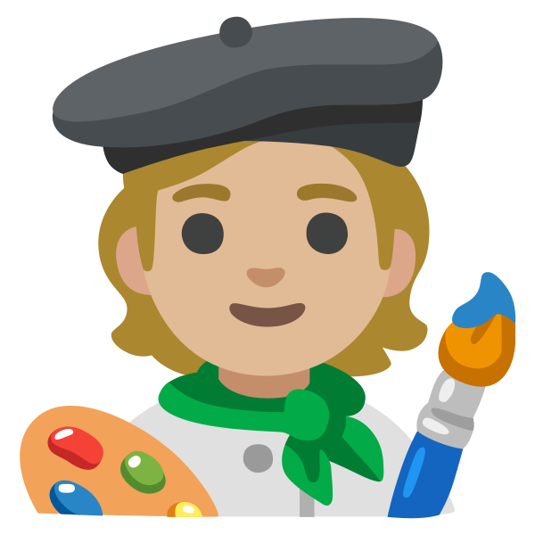 Emoji U1f9d1 1f3fc 200d 1f3a8