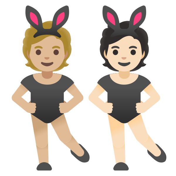 Emoji U1f9d1 1f3fc 200d 1f430 200d 1f9d1 1f3fb