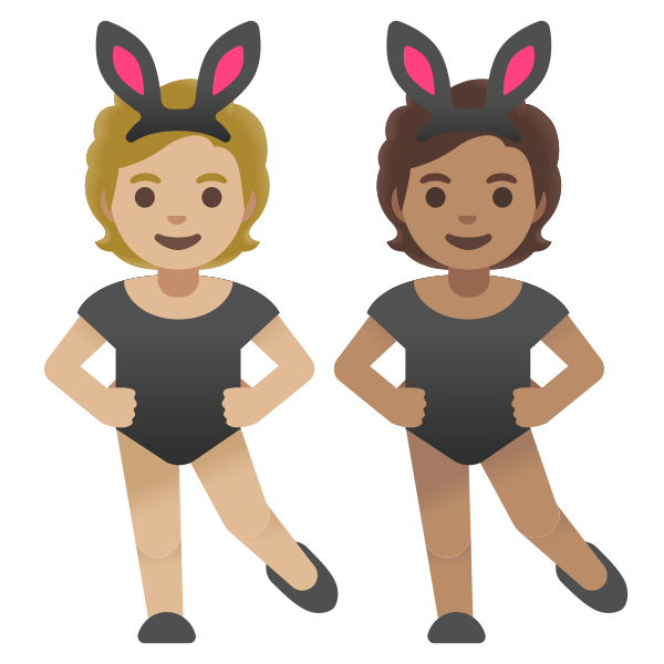 Emoji U1f9d1 1f3fc 200d 1f430 200d 1f9d1 1f3fd