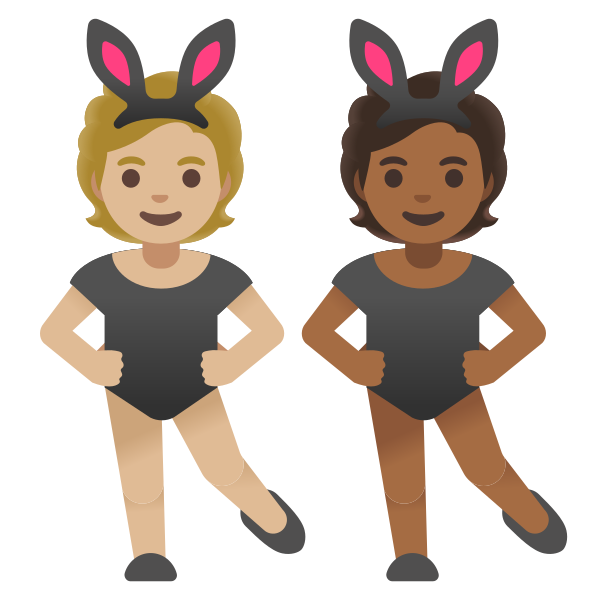 Emoji U1f9d1 1f3fc 200d 1f430 200d 1f9d1 1f3fe