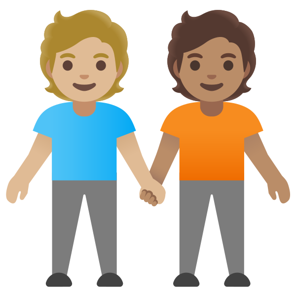 Emoji U1f9d1 1f3fc 200d 1f91d 200d 1f9d1 1f3fd