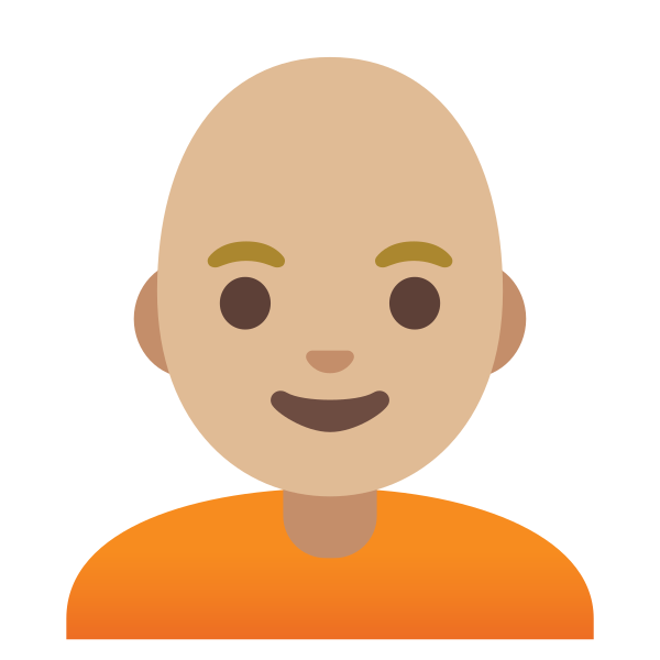 Emoji U1f9d1 1f3fc 200d 1f9b2