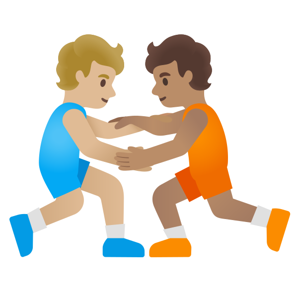 Emoji U1f9d1 1f3fc 200d 1faef 200d 1f9d1 1f3fd