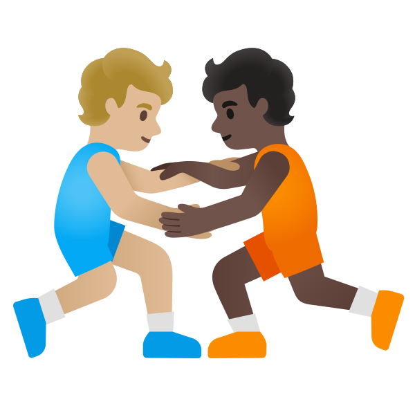 Emoji U1f9d1 1f3fc 200d 1faef 200d 1f9d1 1f3ff