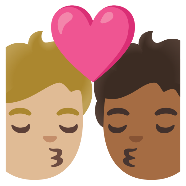 Emoji U1f9d1 1f3fc 200d 2764 200d 1f48b 200d 1f9d1 1f3fe
