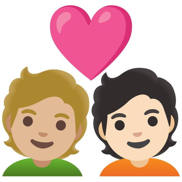 Emoji U1f9d1 1f3fc 200d 2764 200d 1f9d1 1f3fb