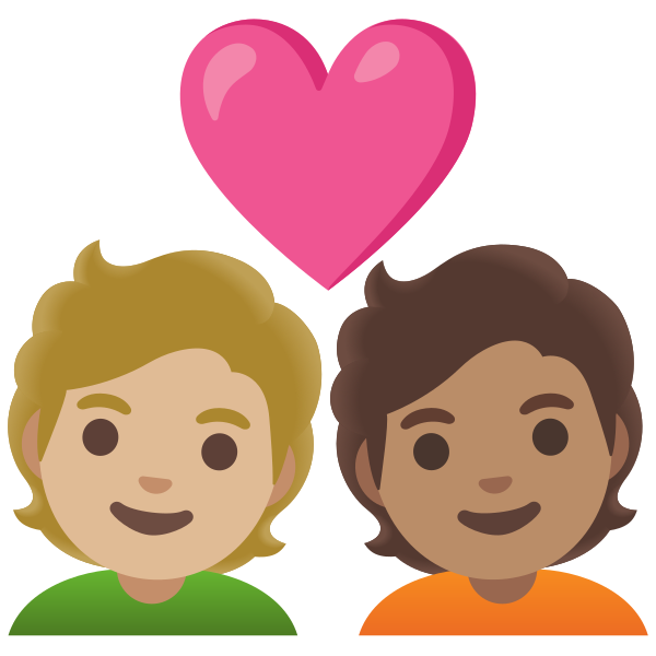 Emoji U1f9d1 1f3fc 200d 2764 200d 1f9d1 1f3fd