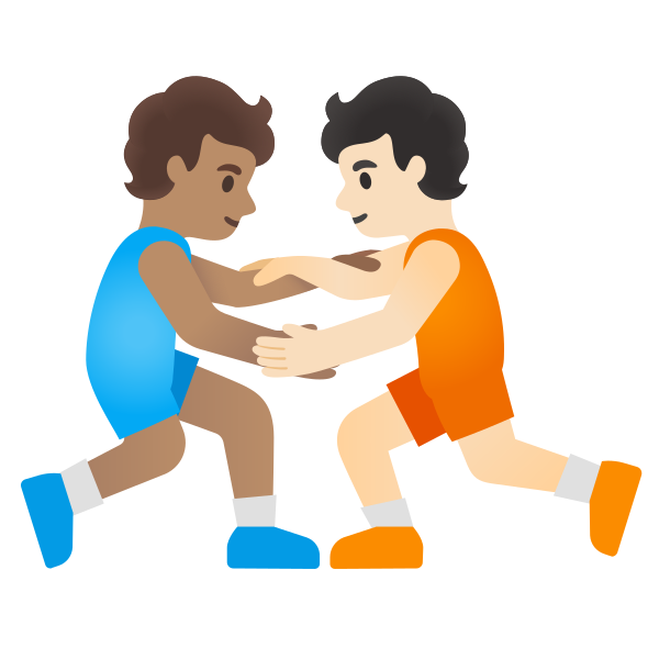 Emoji U1f9d1 1f3fd 200d 1faef 200d 1f9d1 1f3fb