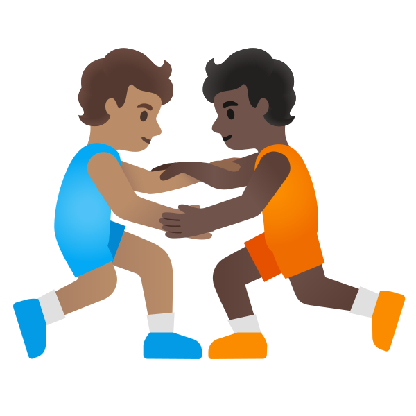 Emoji U1f9d1 1f3fd 200d 1faef 200d 1f9d1 1f3ff