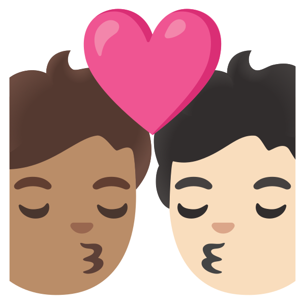 Emoji U1f9d1 1f3fd 200d 2764 200d 1f48b 200d 1f9d1 1f3fb