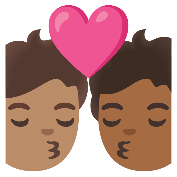 Emoji U1f9d1 1f3fd 200d 2764 200d 1f48b 200d 1f9d1 1f3fe