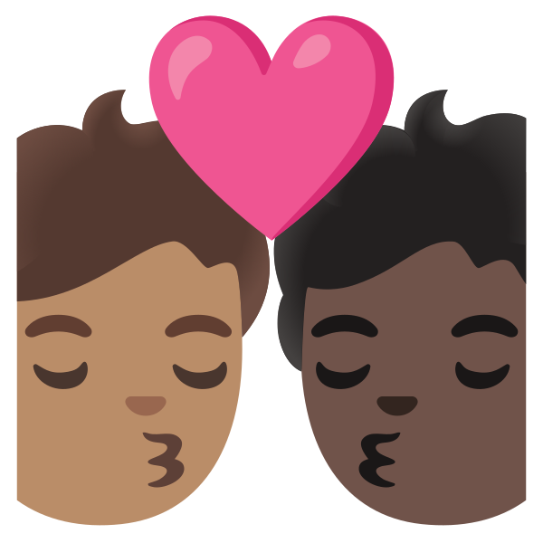 Emoji U1f9d1 1f3fd 200d 2764 200d 1f48b 200d 1f9d1 1f3ff