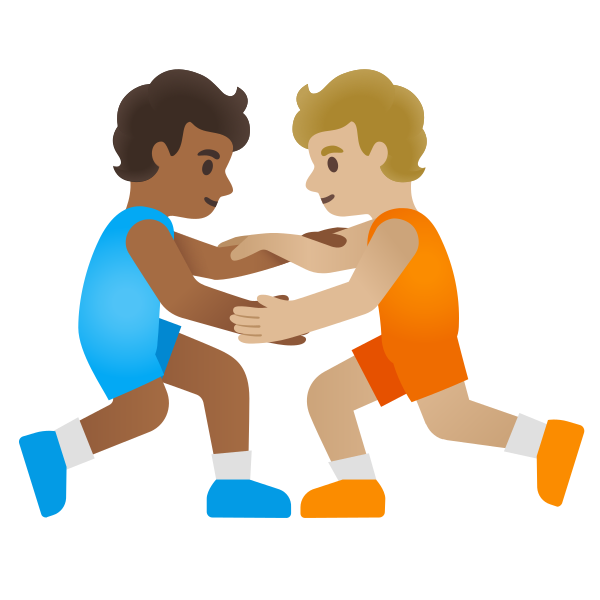 Emoji U1f9d1 1f3fe 200d 1faef 200d 1f9d1 1f3fc