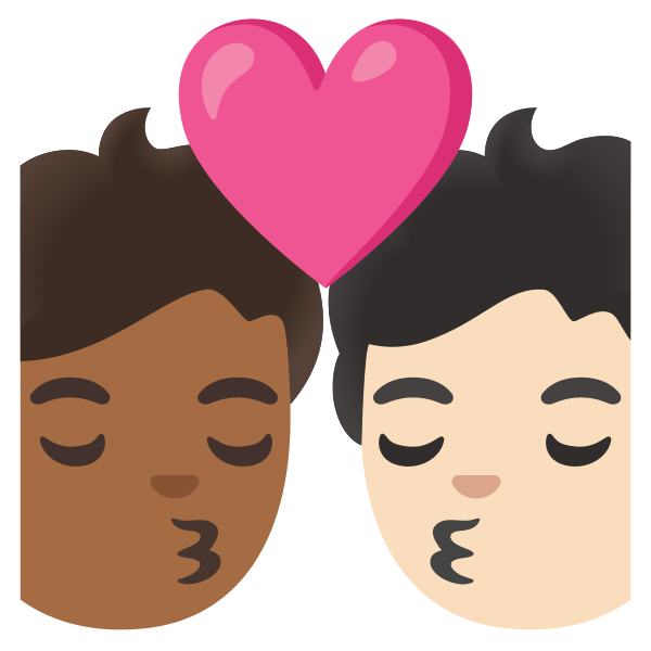 Emoji U1f9d1 1f3fe 200d 2764 200d 1f48b 200d 1f9d1 1f3fb