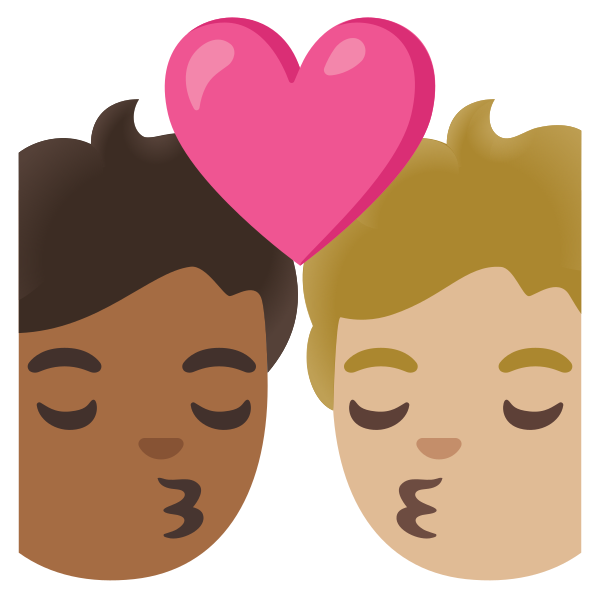 Emoji U1f9d1 1f3fe 200d 2764 200d 1f48b 200d 1f9d1 1f3fc