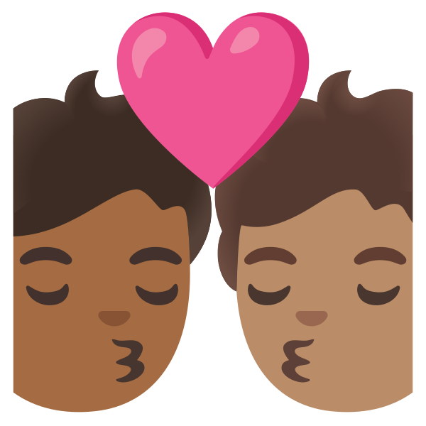 Emoji U1f9d1 1f3fe 200d 2764 200d 1f48b 200d 1f9d1 1f3fd