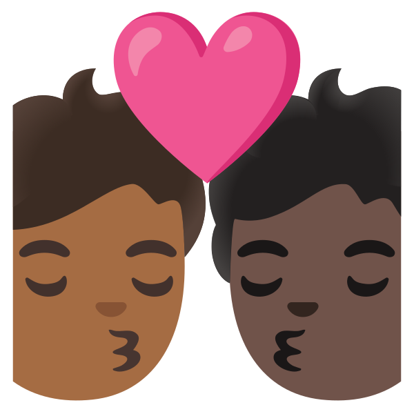Emoji U1f9d1 1f3fe 200d 2764 200d 1f48b 200d 1f9d1 1f3ff