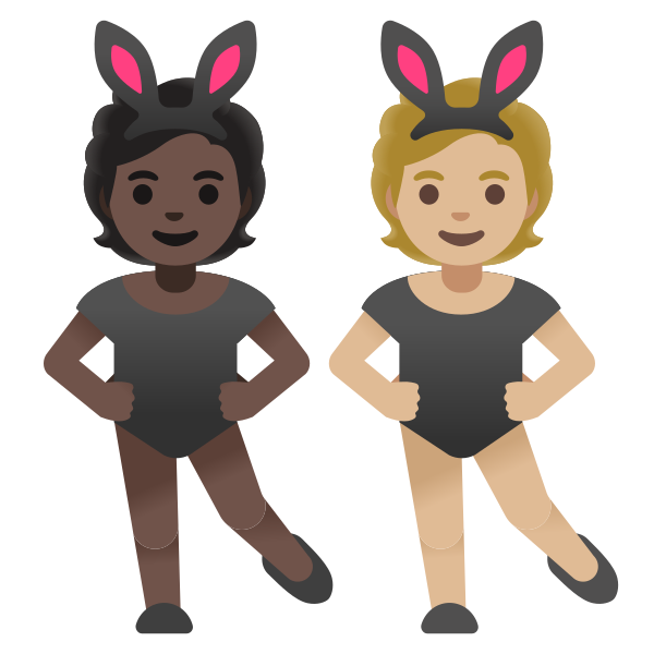 Emoji U1f9d1 1f3ff 200d 1f430 200d 1f9d1 1f3fc