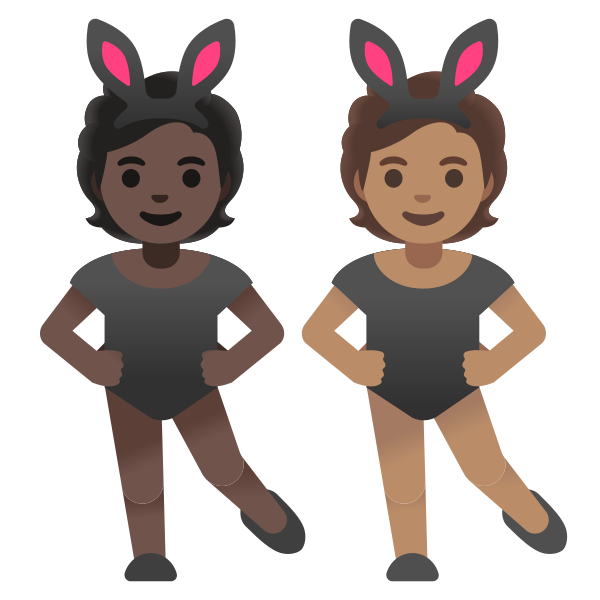 Emoji U1f9d1 1f3ff 200d 1f430 200d 1f9d1 1f3fd