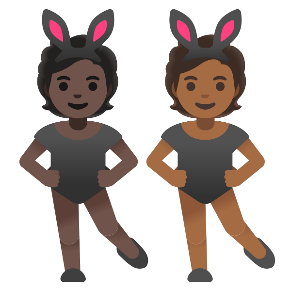 Emoji U1f9d1 1f3ff 200d 1f430 200d 1f9d1 1f3fe