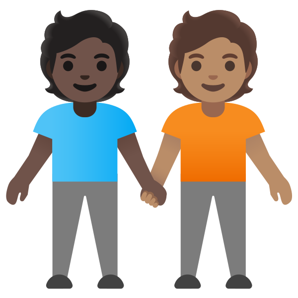 Emoji U1f9d1 1f3ff 200d 1f91d 200d 1f9d1 1f3fd