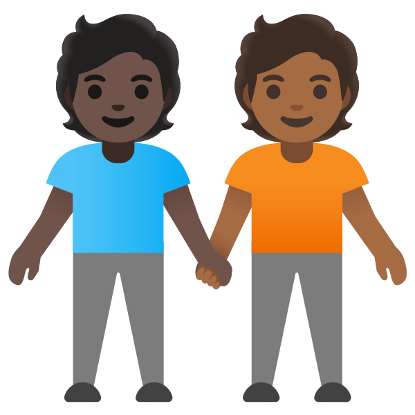 Emoji U1f9d1 1f3ff 200d 1f91d 200d 1f9d1 1f3fe