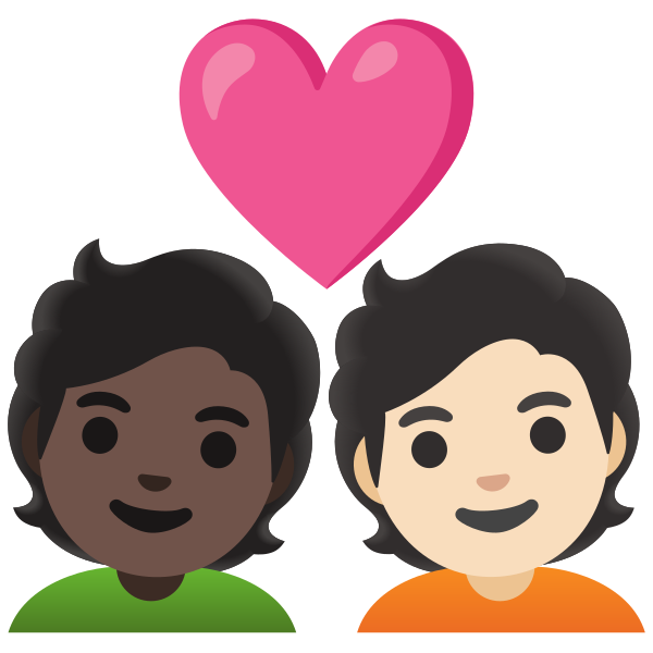 Emoji U1f9d1 1f3ff 200d 2764 200d 1f9d1 1f3fb