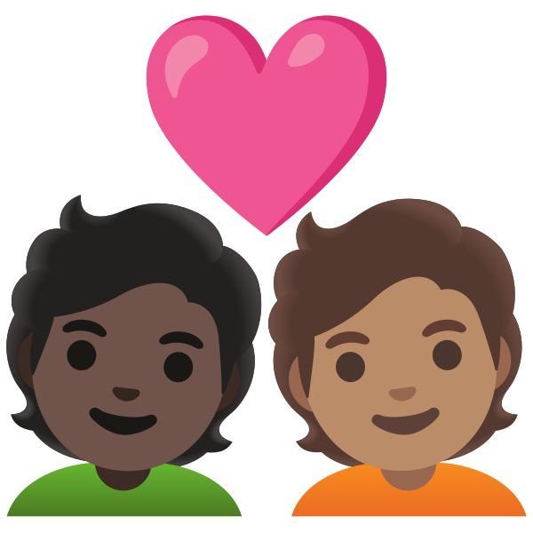 Emoji U1f9d1 1f3ff 200d 2764 200d 1f9d1 1f3fd