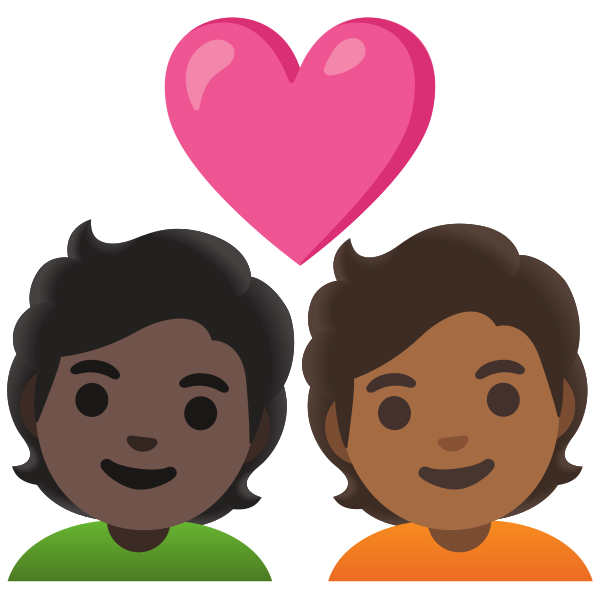 Emoji U1f9d1 1f3ff 200d 2764 200d 1f9d1 1f3fe
