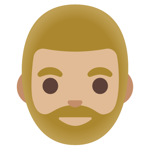 Emoji U1f9d4 1f3fc 200d 2642