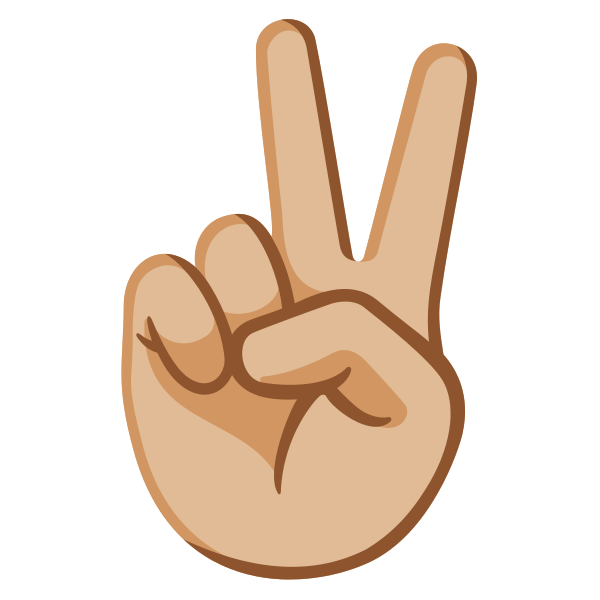 Emoji U270c 1f3fc