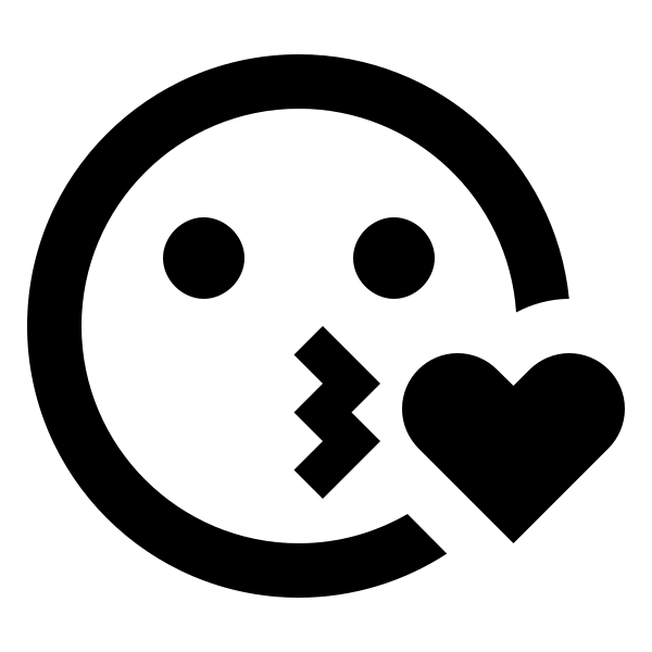 Emoticon Kiss Outline